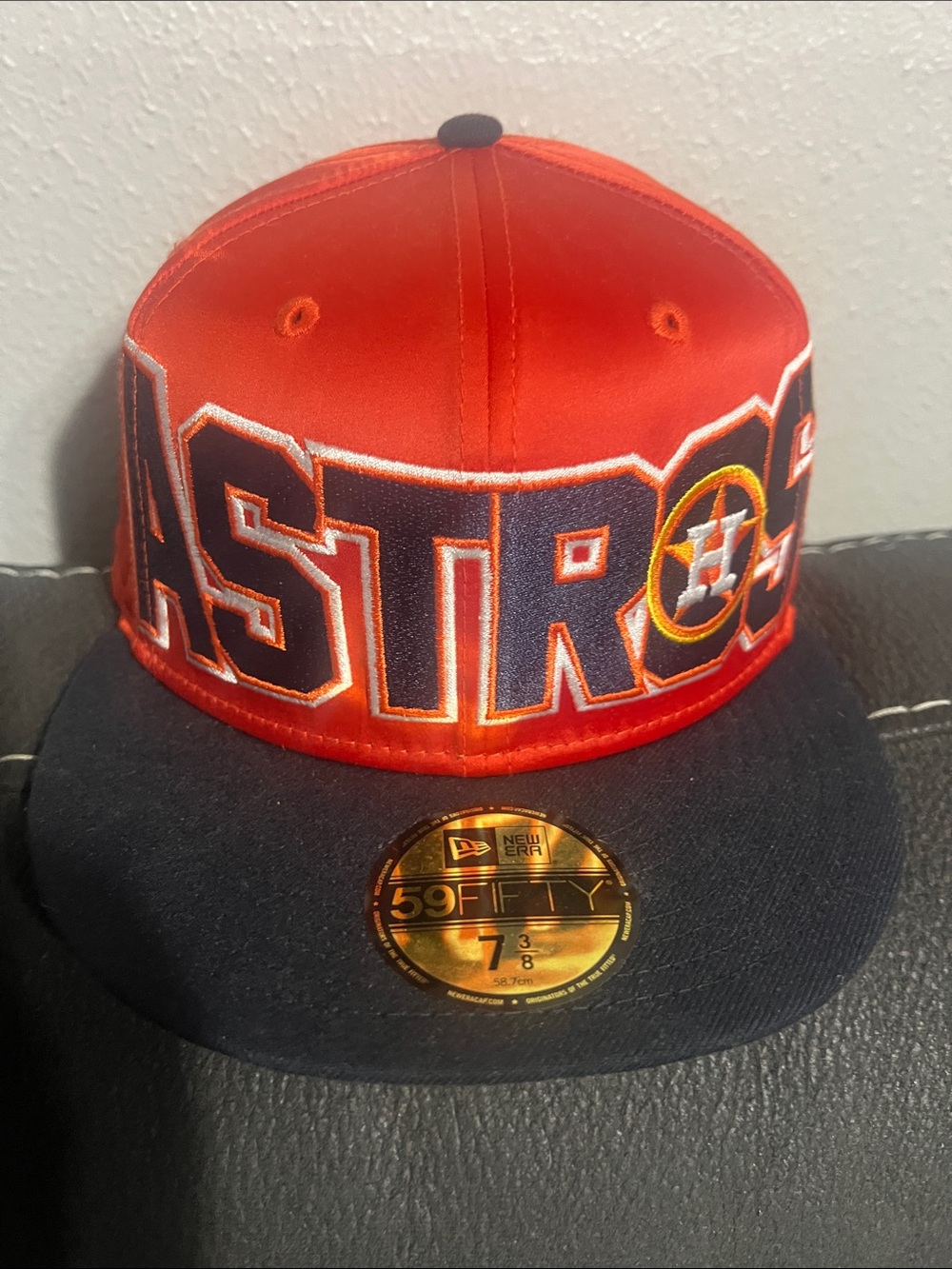New Era Astros Orange and Navy Fitted Hat